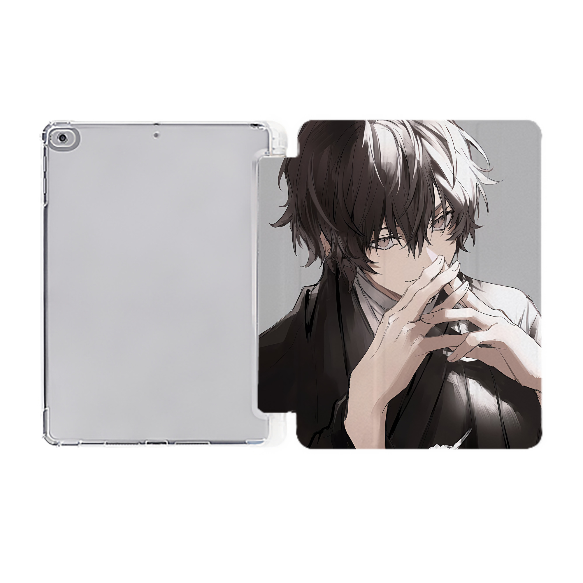 （画像用） 文豪ストレイドッグス Bungo Stray Dogs IPad ケース ペン収納付き 三つ折りスタンド PUレザー×シリコン 対応機種9.5/10.5/10.9インチ